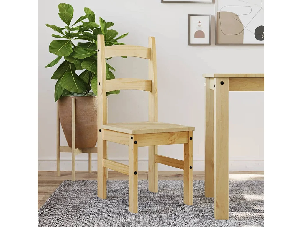Chaises à manger lot de 2 40x46x99 cm bois massif de pin