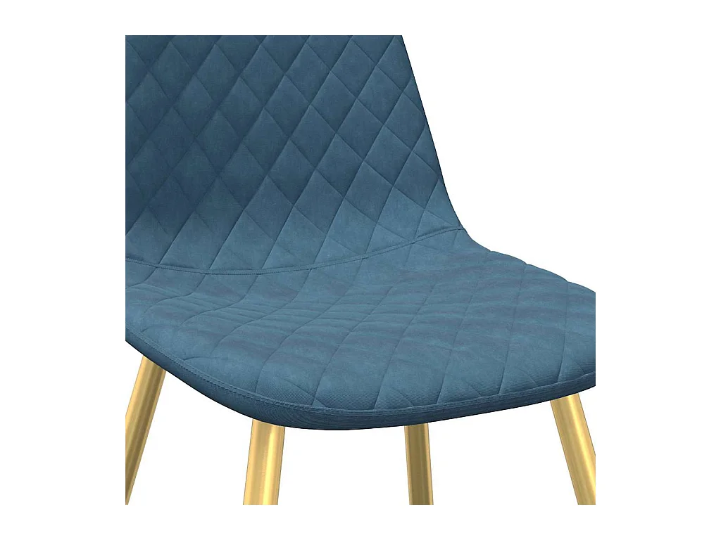 Juego de 4 sillas de comedor de terciopelo azul