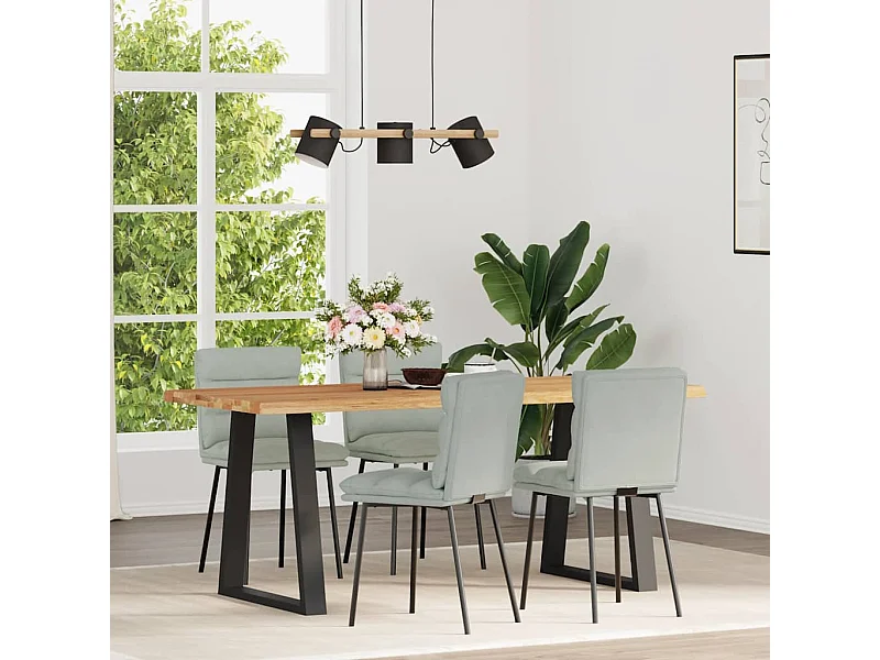 Eetkamerstoelen set van 4 Lichtgrijs Fluweel