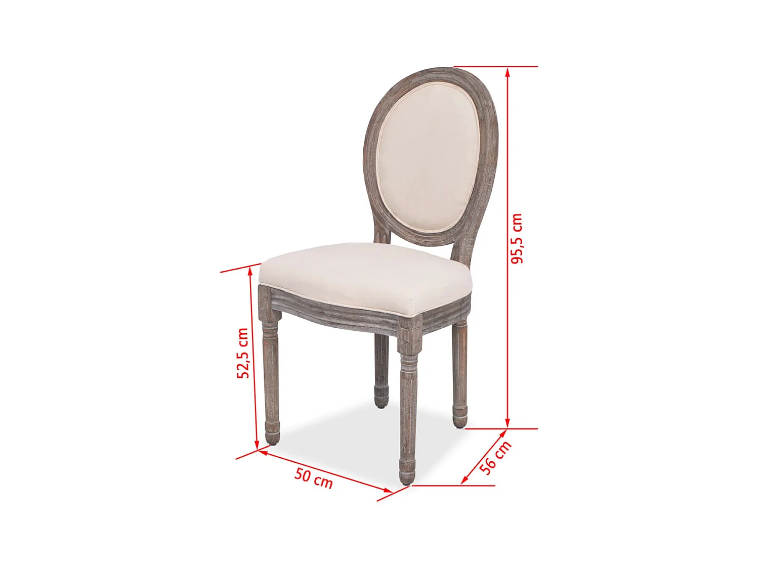 Chaises à manger lot de 6 crème tissu