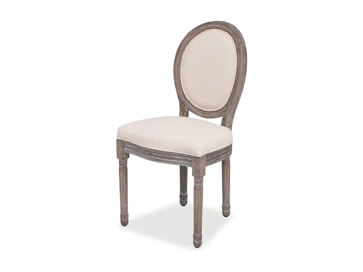 Eetkamerstoelen set van 6 crèmekleurige stof