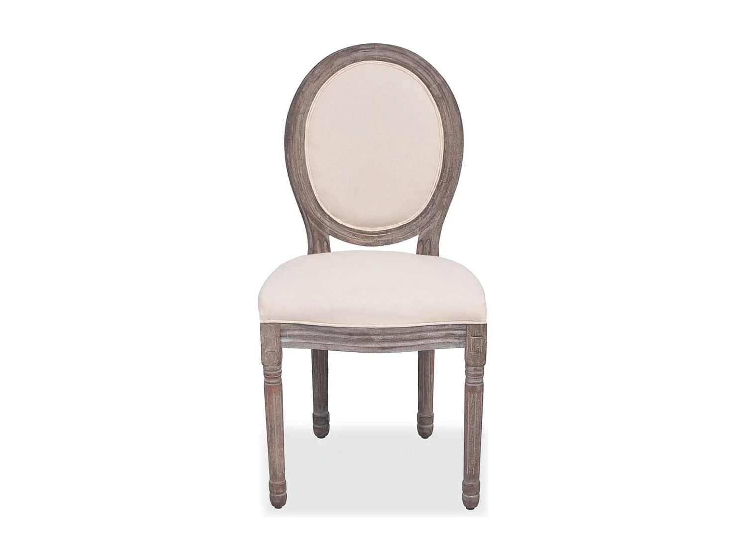 Eetkamerstoelen set van 6 crèmekleurige stof