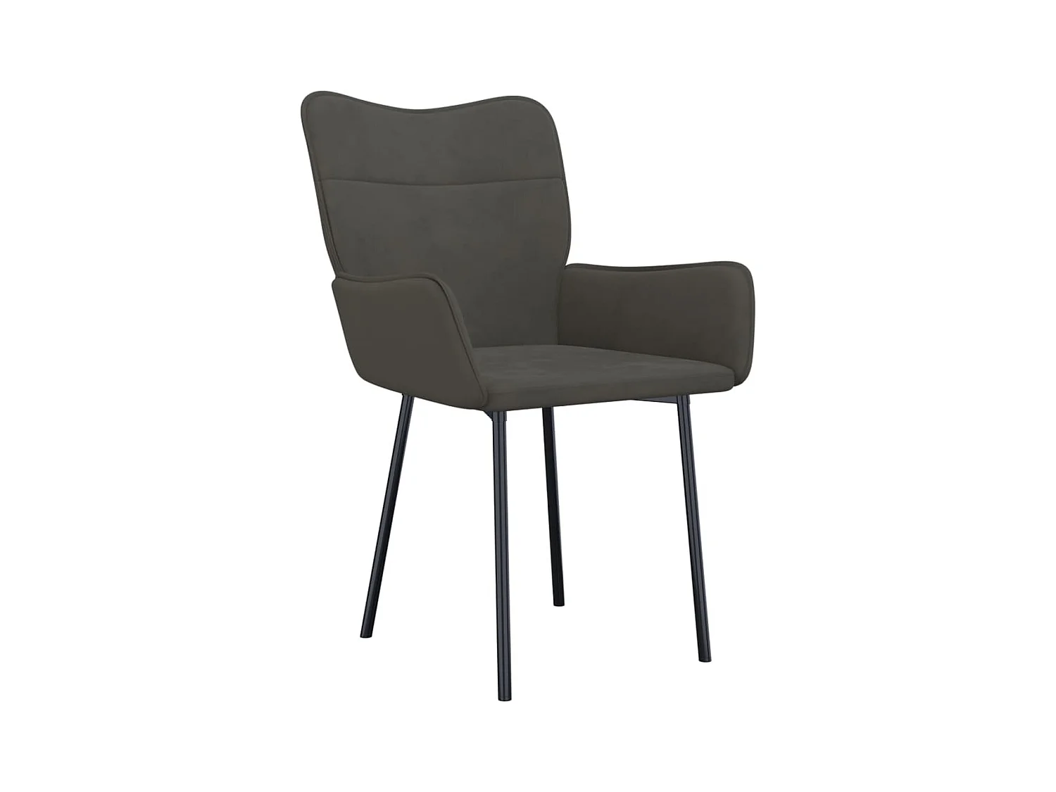 Juego de 2 sillas de comedor de terciopelo gris oscuro