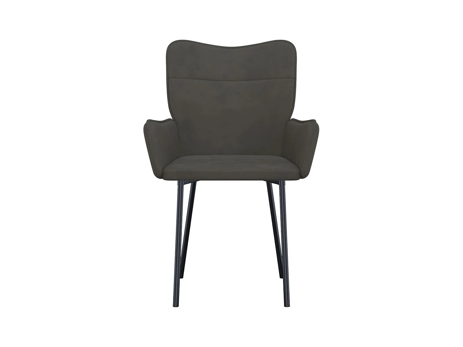 Juego de 2 sillas de comedor de terciopelo gris oscuro