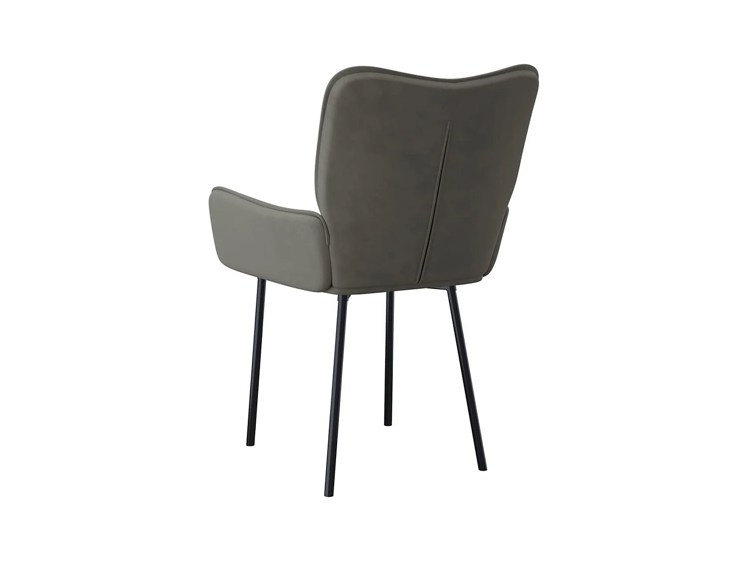 Juego de 2 sillas de comedor de terciopelo gris oscuro