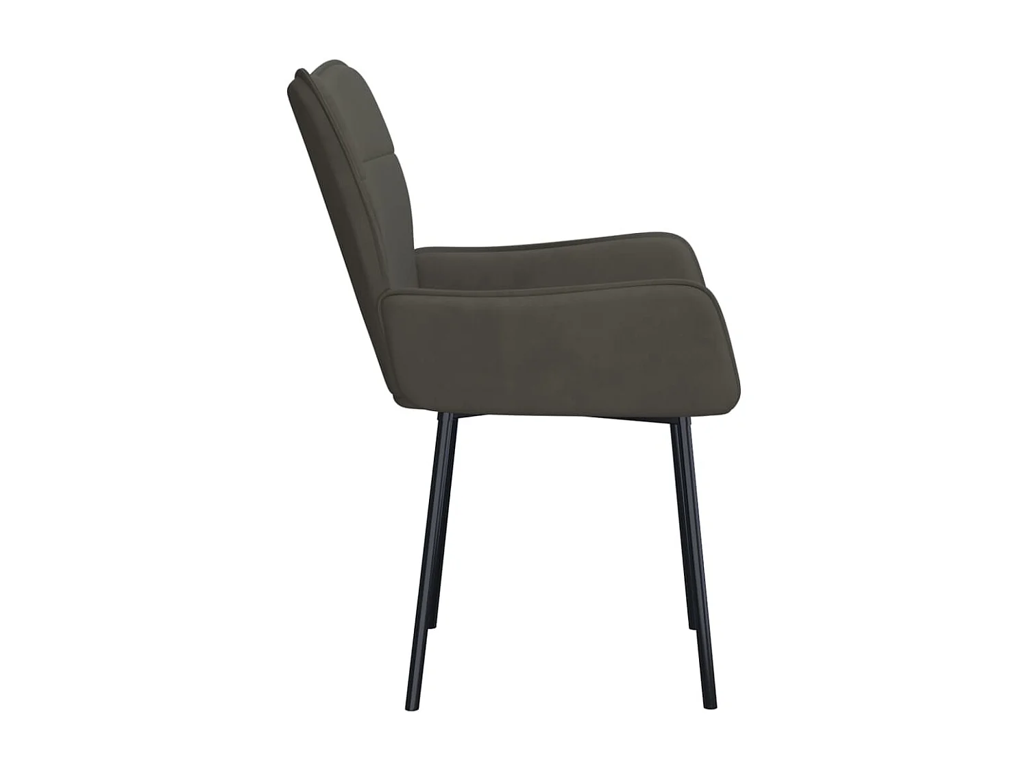 Juego de 2 sillas de comedor de terciopelo gris oscuro