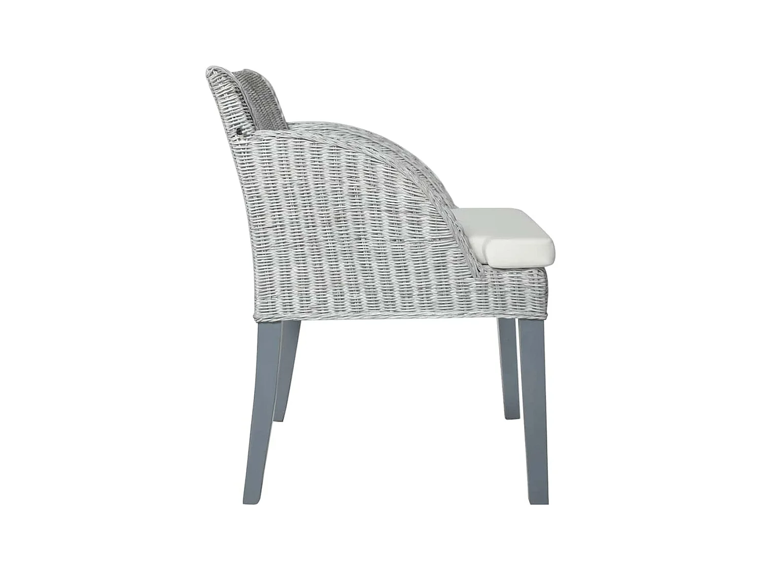 Juego de 2 sillas de comedor con cojines de ratán natural gris