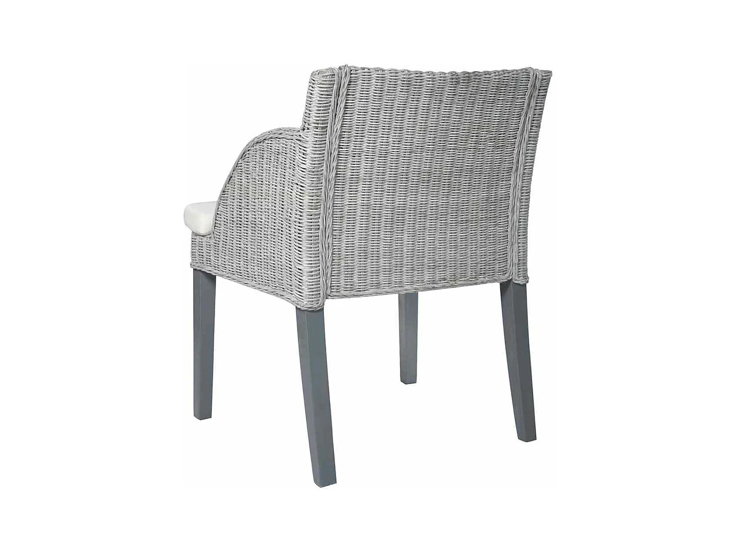 Juego de 2 sillas de comedor con cojines de ratán natural gris