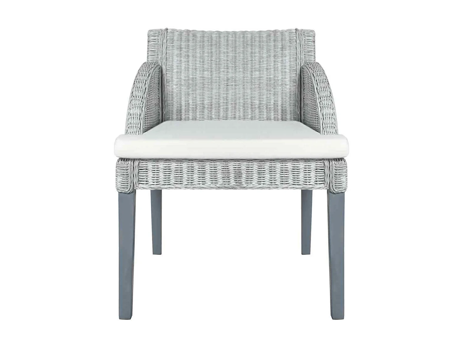 Chaises à manger avec coussins lot de 2 gris rotin naturel