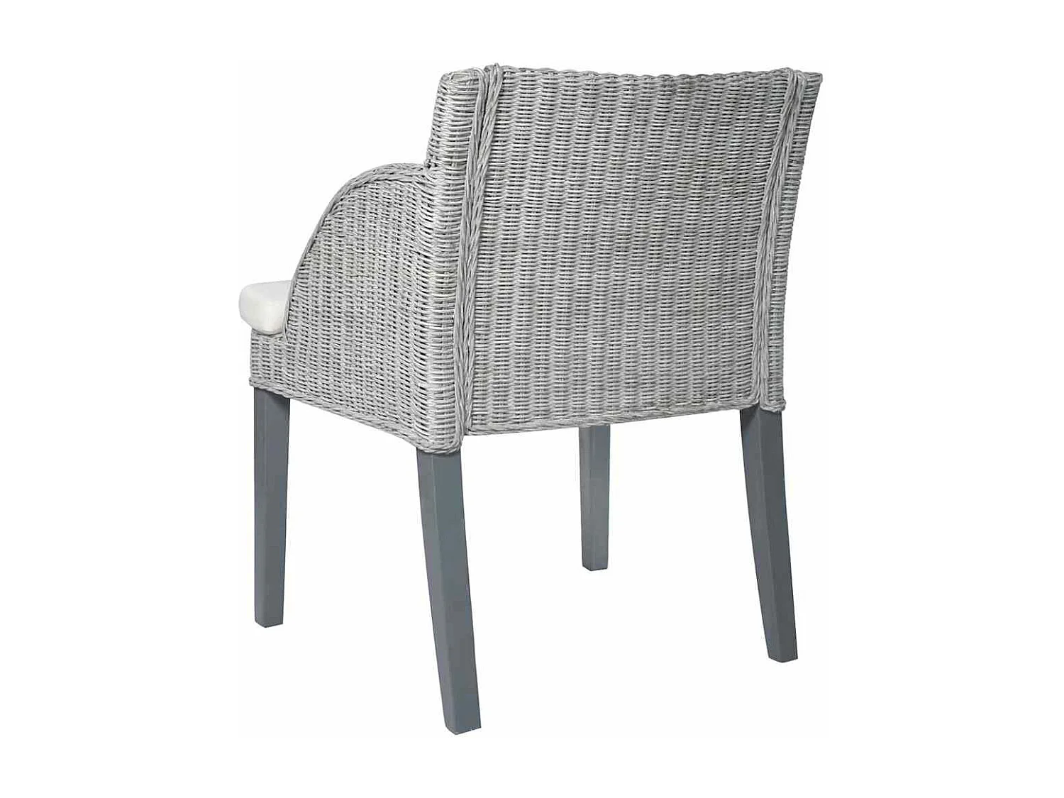 Chaises à manger avec coussins lot de 2 gris rotin naturel