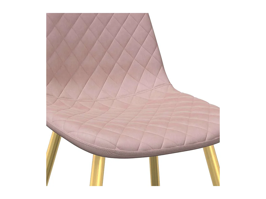 Set di 4 sedie da pranzo in velluto rosa