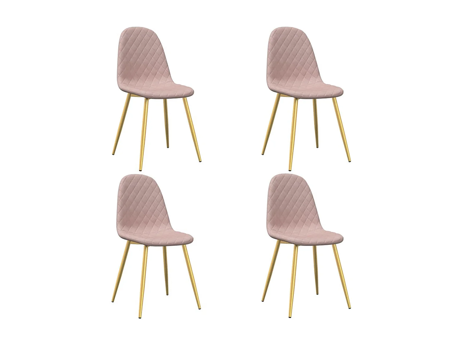 Chaises à manger lot de 4 Rose Velours