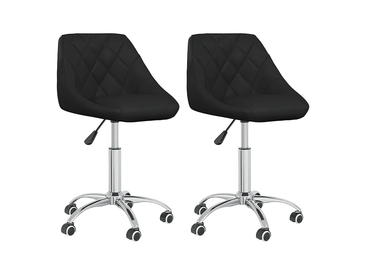 Chaises à manger pivotantes lot de 2 noir similicuir