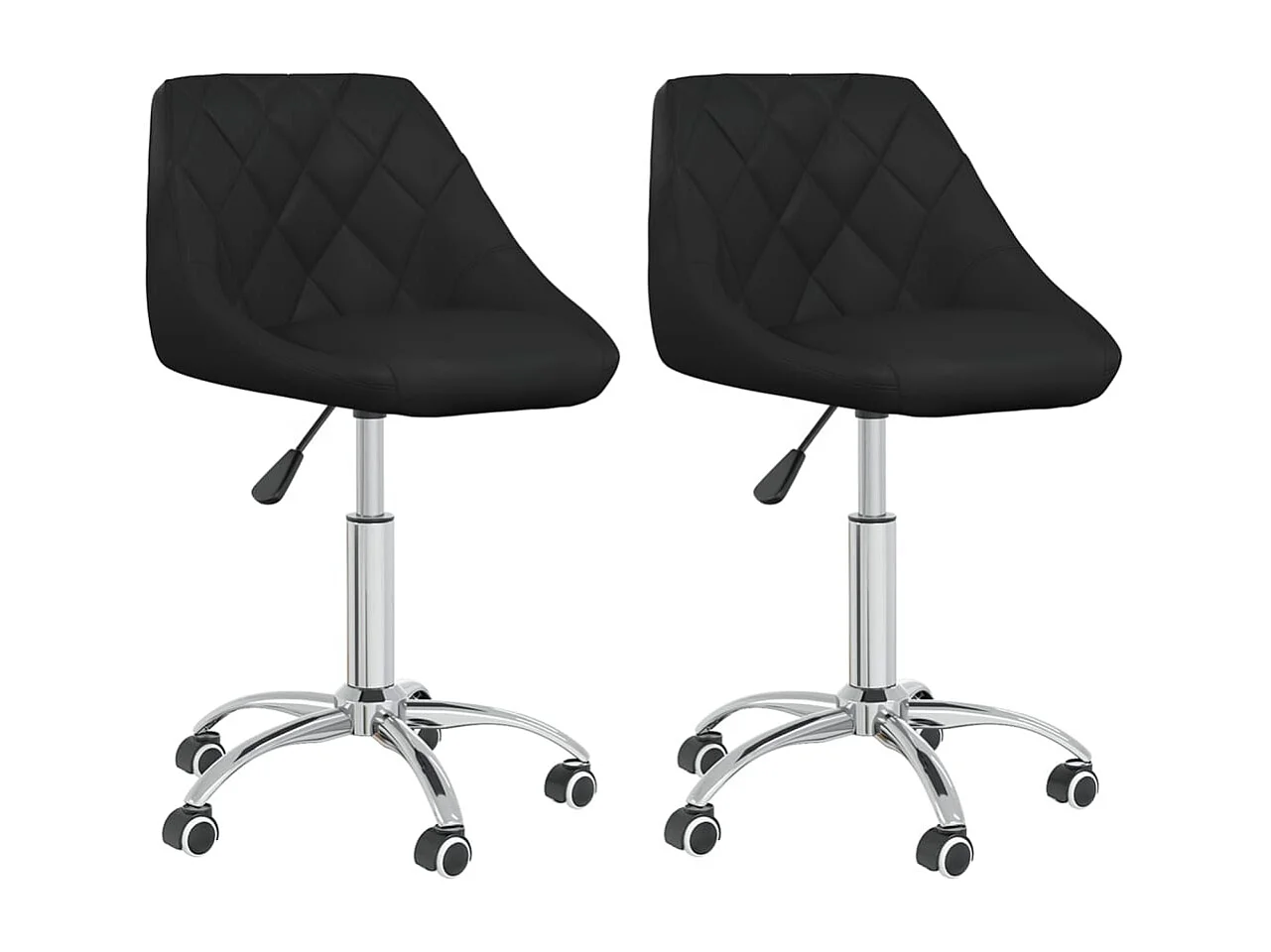 Chaises à manger pivotantes lot de 2 noir similicuir