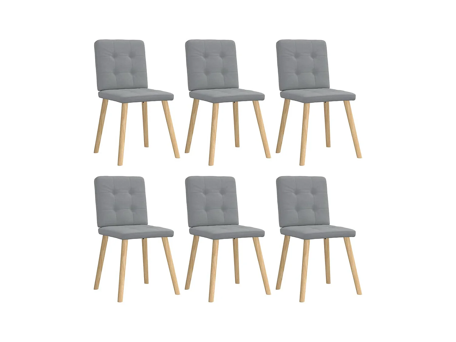 Chaises à manger lot de 6 gris clair tissu