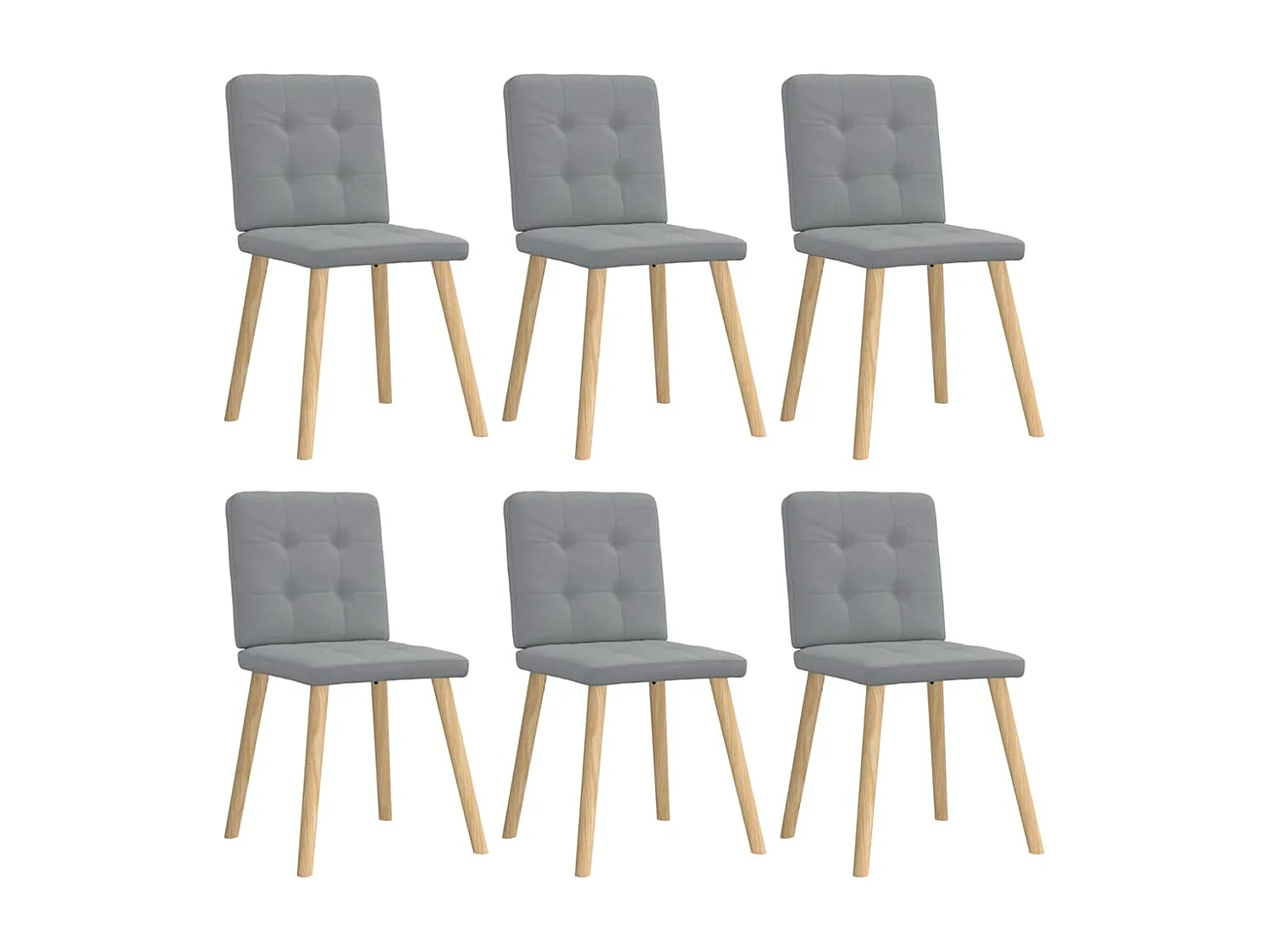 Chaises à manger lot de 6 gris clair tissu