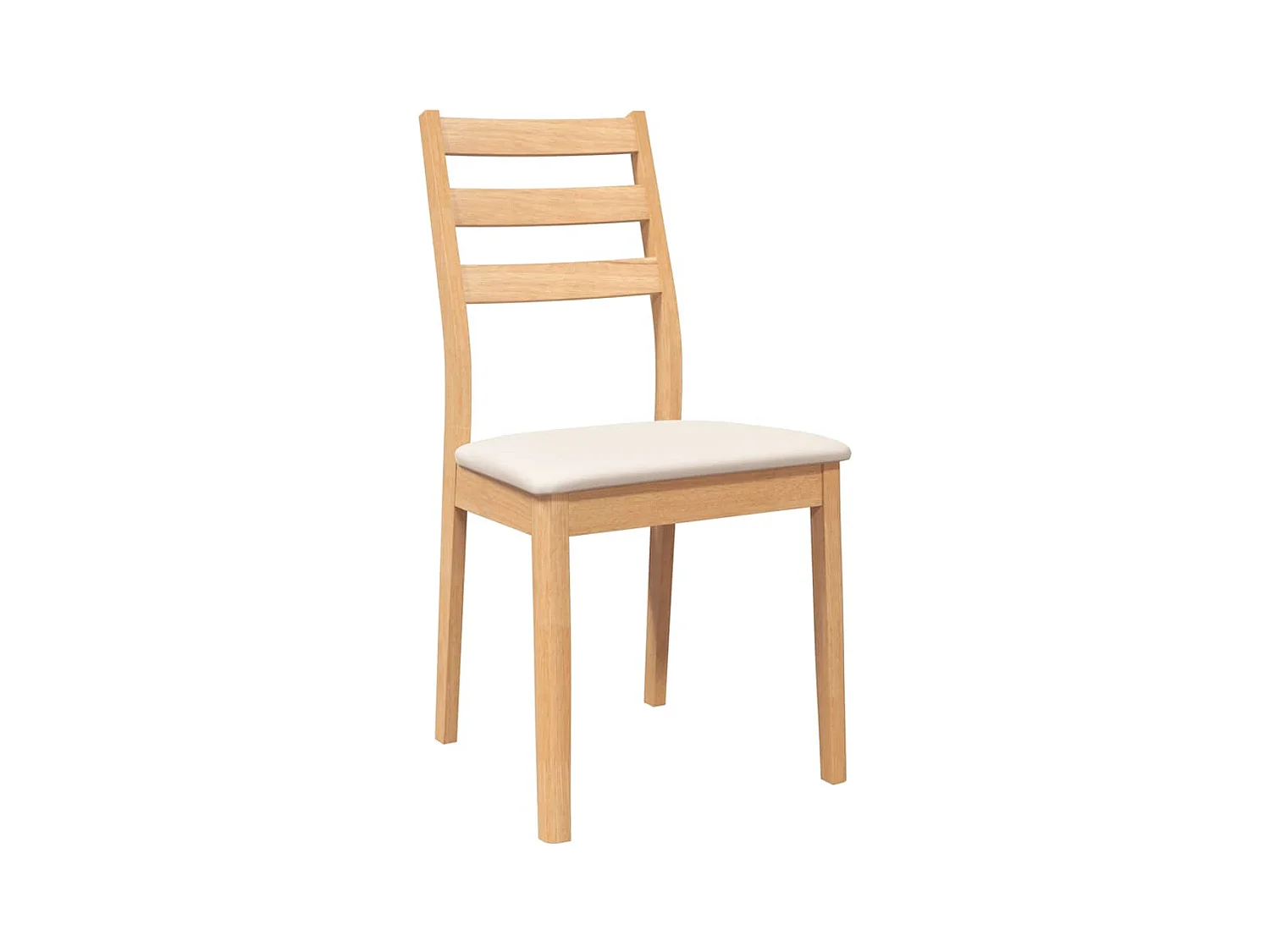 Chaises à manger coussins 2 pcs naturel bois massif caoutchouc