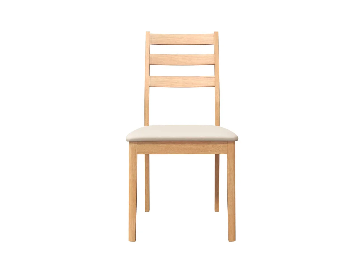 Chaises à manger coussins 2 pcs naturel bois massif caoutchouc