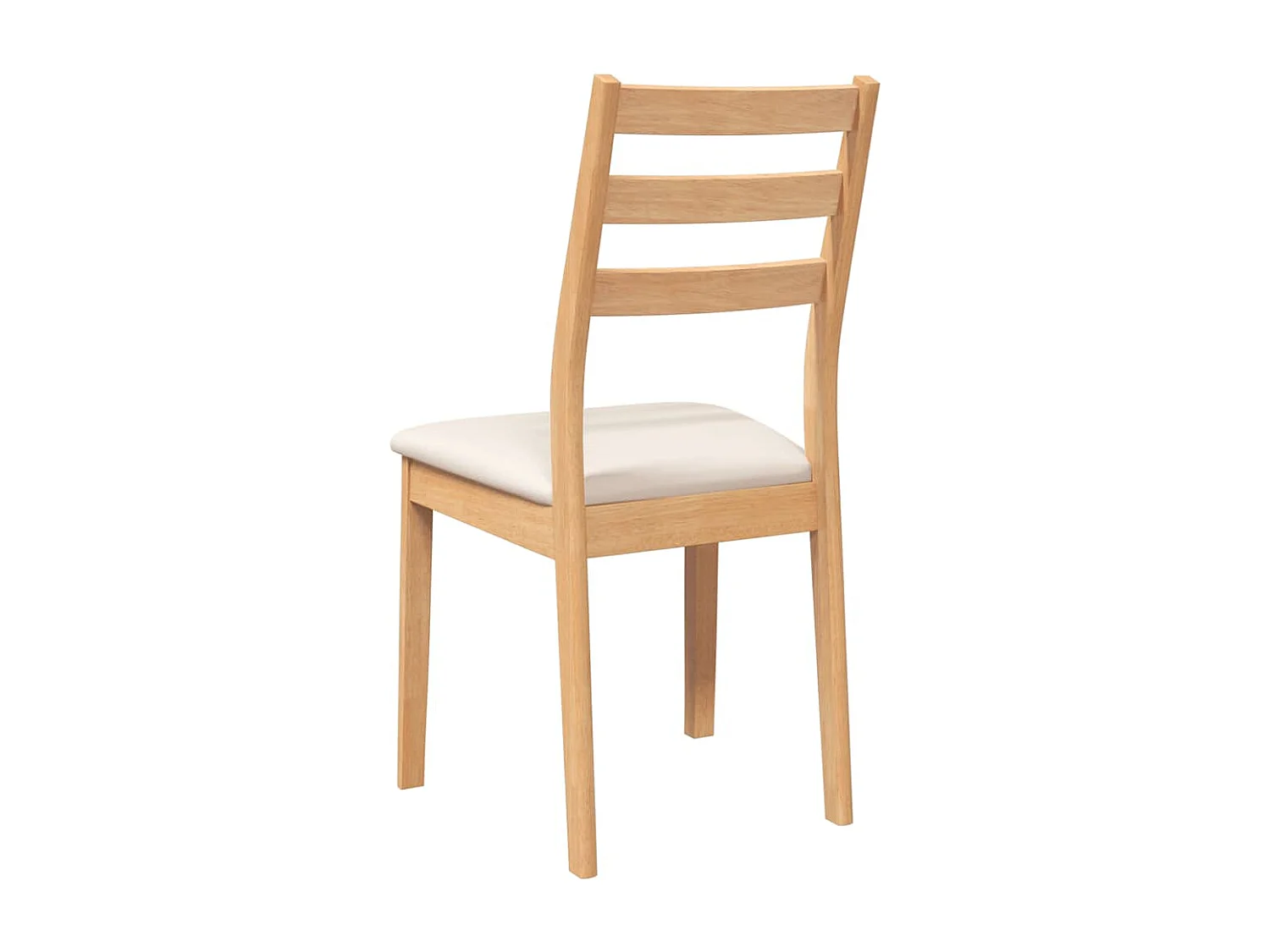 Chaises à manger coussins 2 pcs naturel bois massif caoutchouc