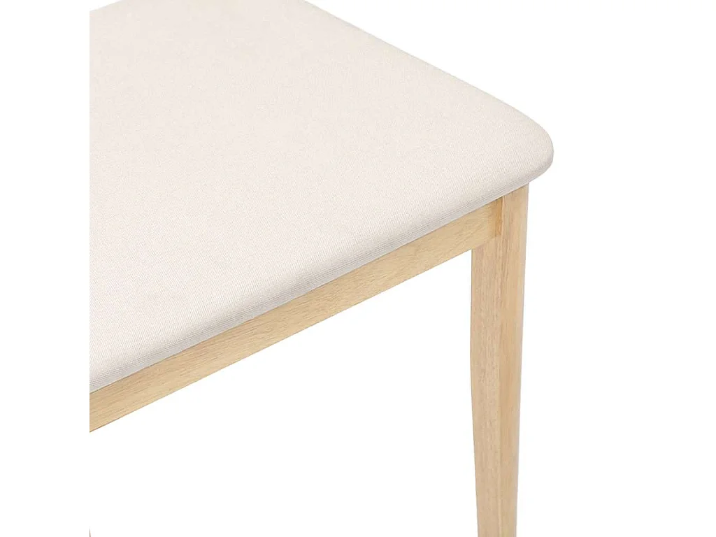 Chaises à manger coussins 2 pcs naturel bois massif caoutchouc