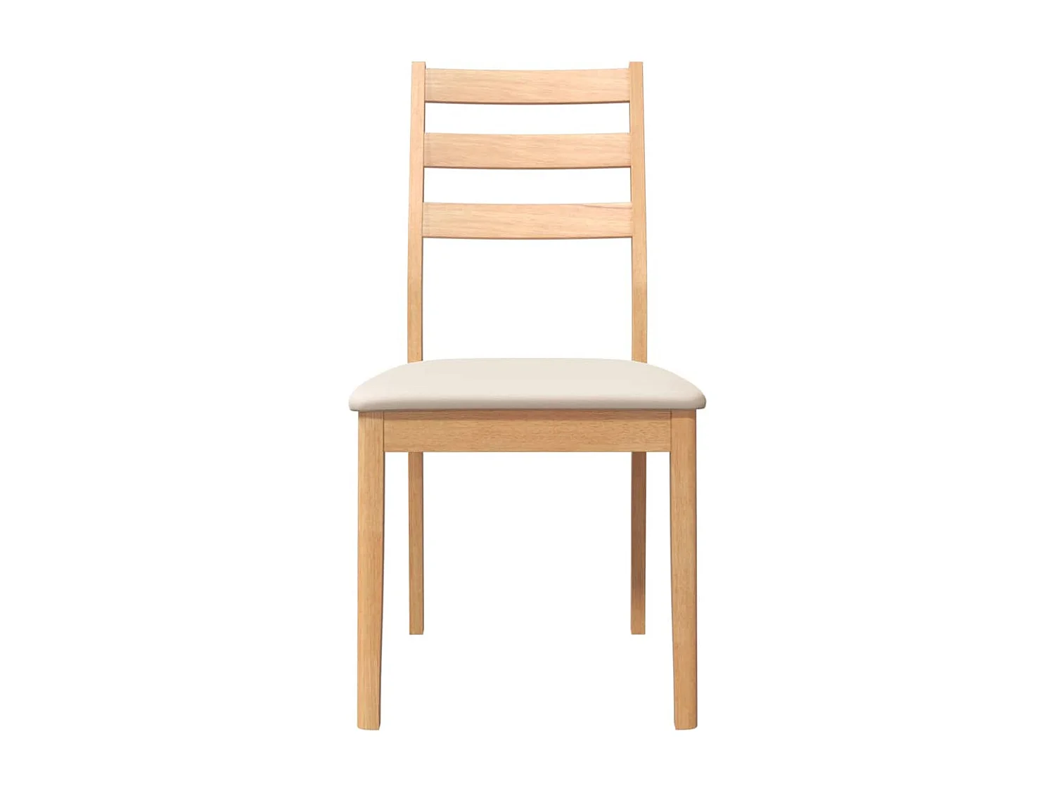 Chaises à manger coussins 2 pcs naturel bois massif caoutchouc