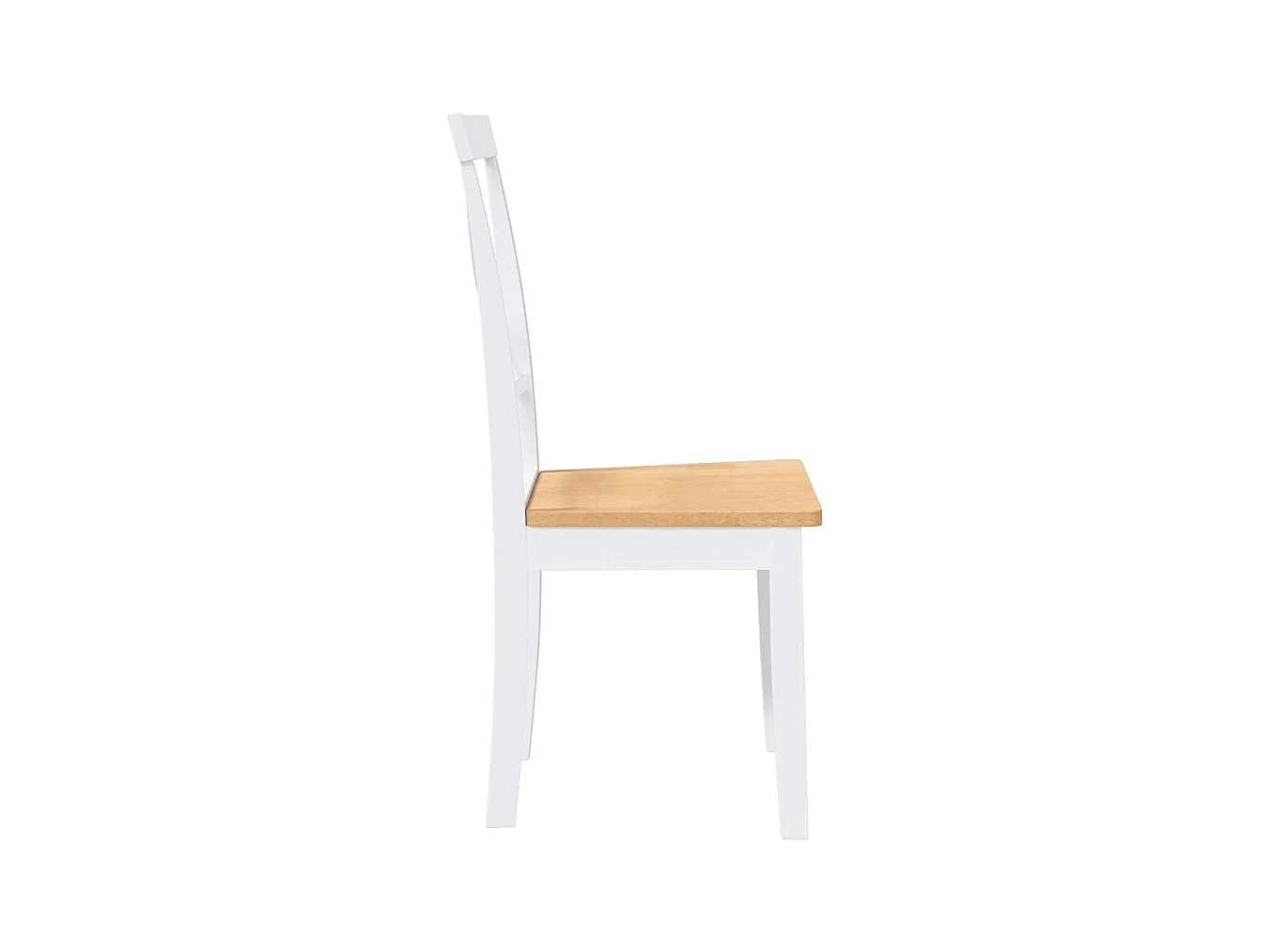 Chaises à manger 2 pcs blanc bois massif caoutchouc