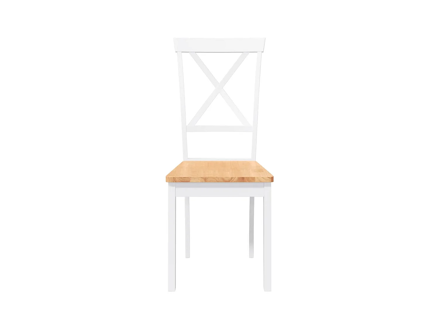 Chaises à manger 2 pcs blanc bois massif caoutchouc