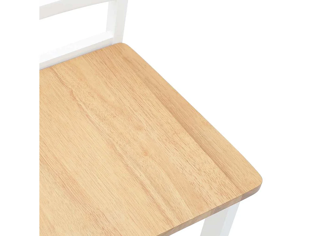 Chaises à manger 2 pcs blanc bois massif caoutchouc