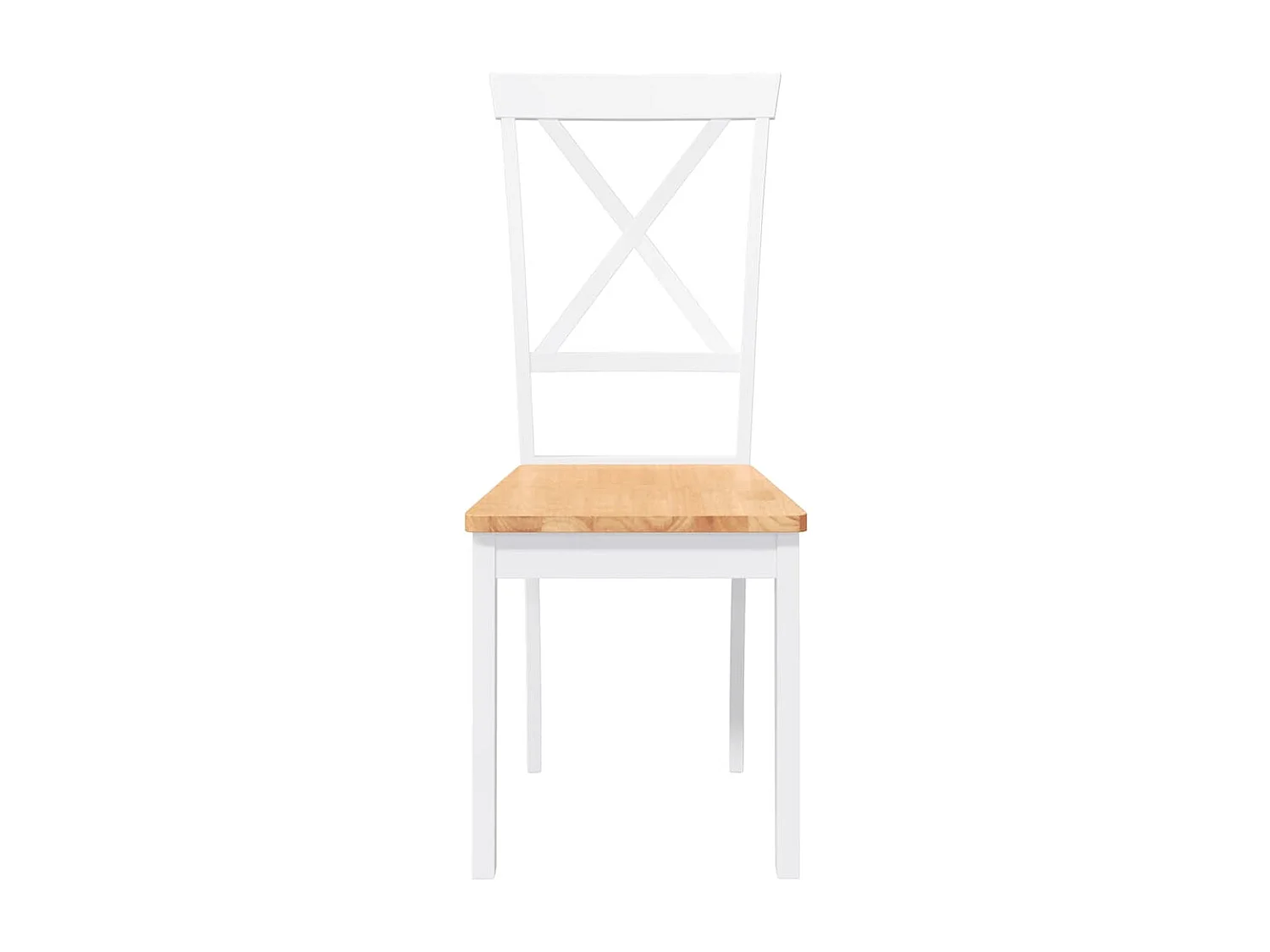 Chaises à manger 2 pcs blanc bois massif caoutchouc