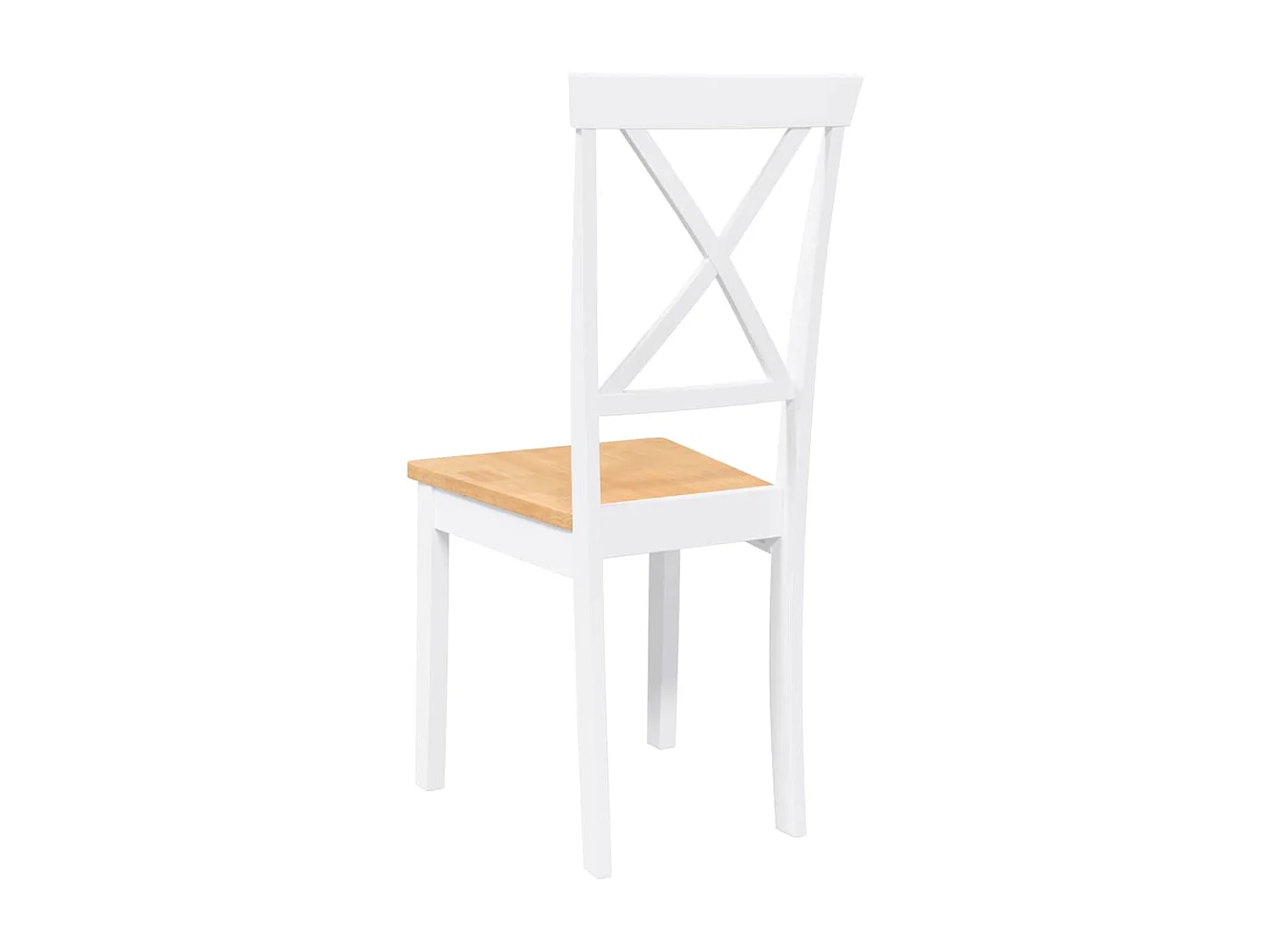 Chaises à manger 2 pcs blanc bois massif caoutchouc