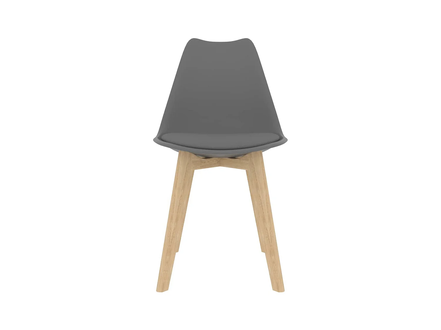 Juego de 4 sillas de comedor de plástico gris