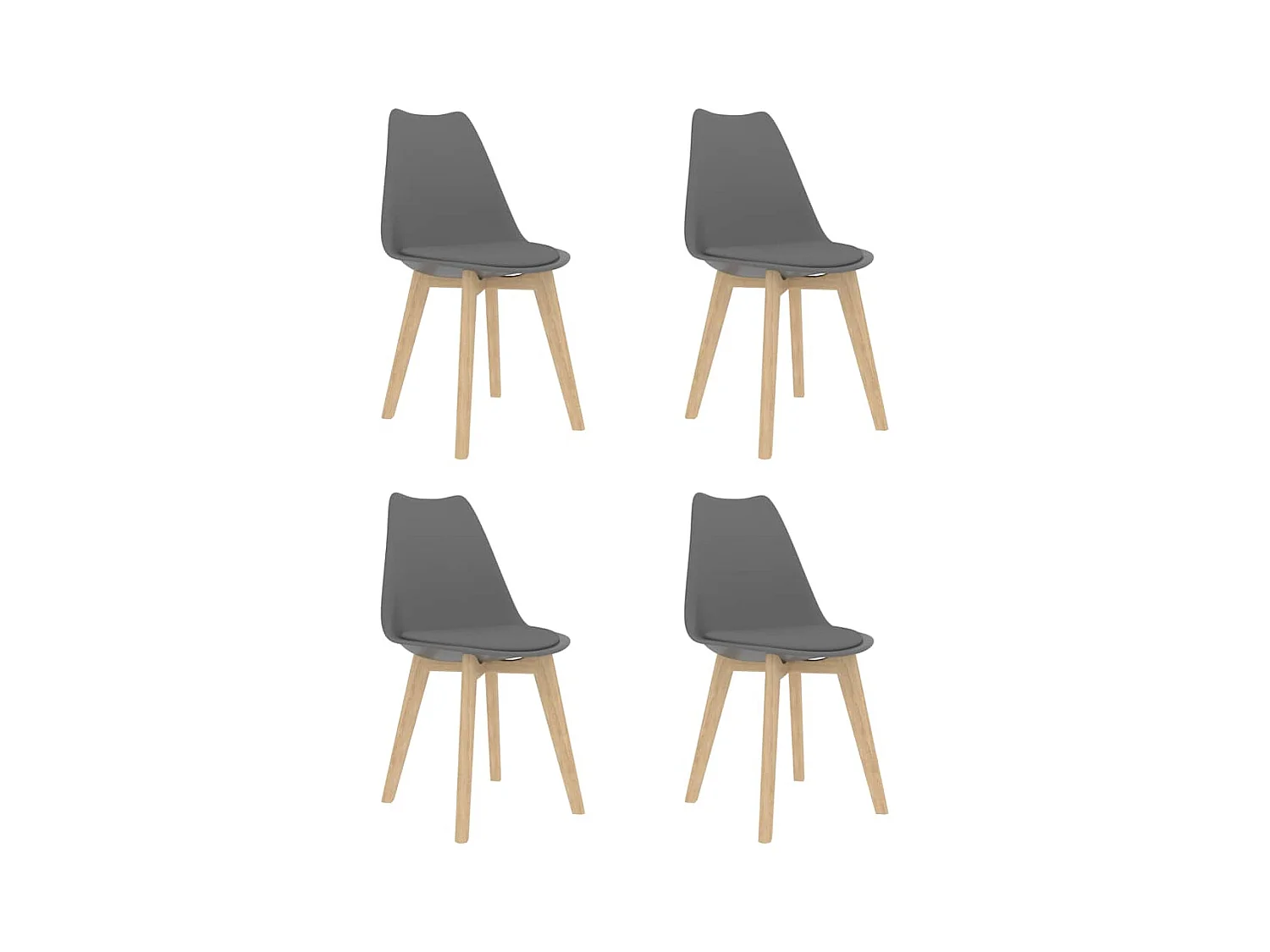Chaises à manger lot de 4 Gris Plastique