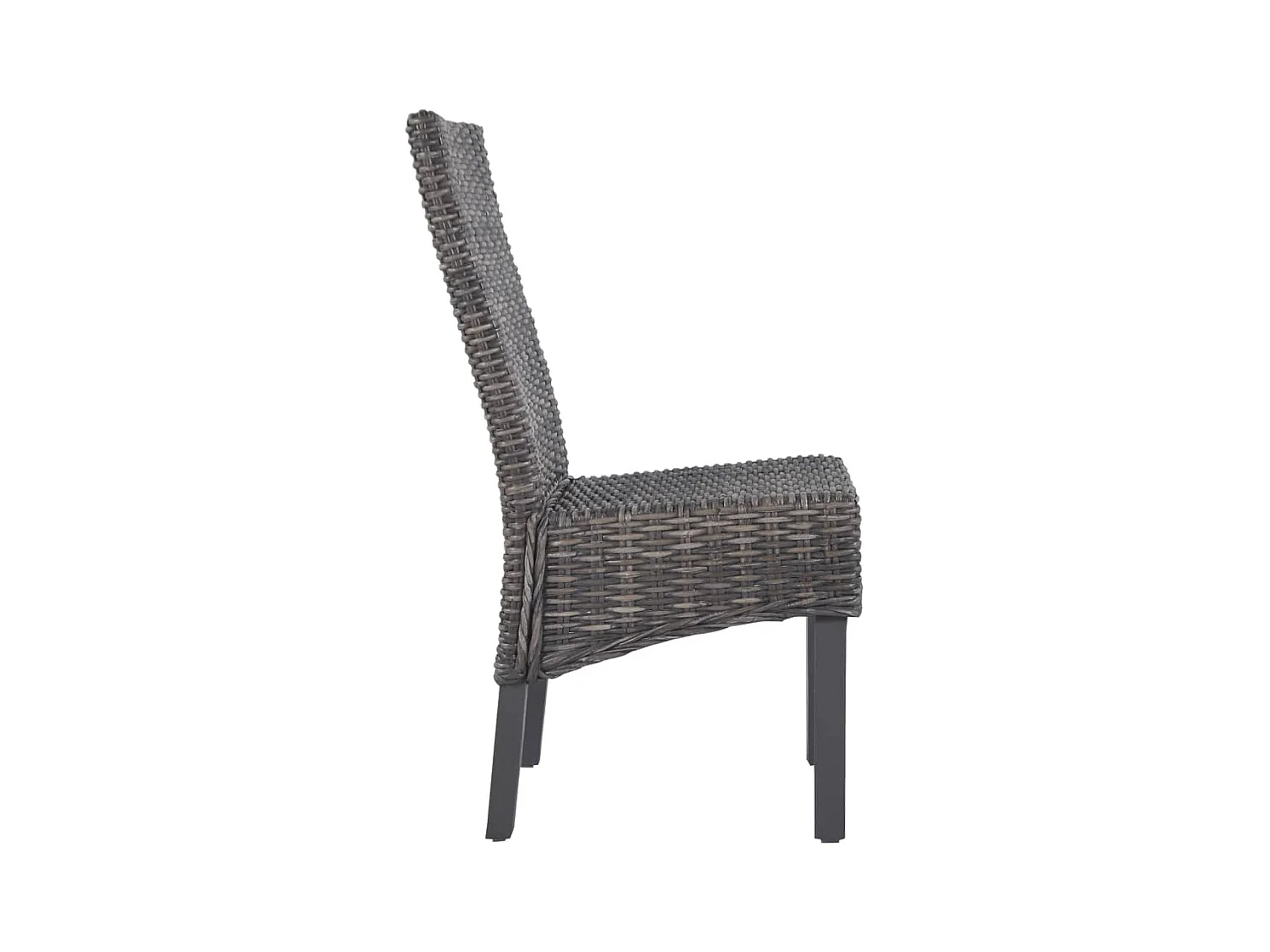 Chaises à manger lot de 2 marron rotin kubu et bois d'acajou