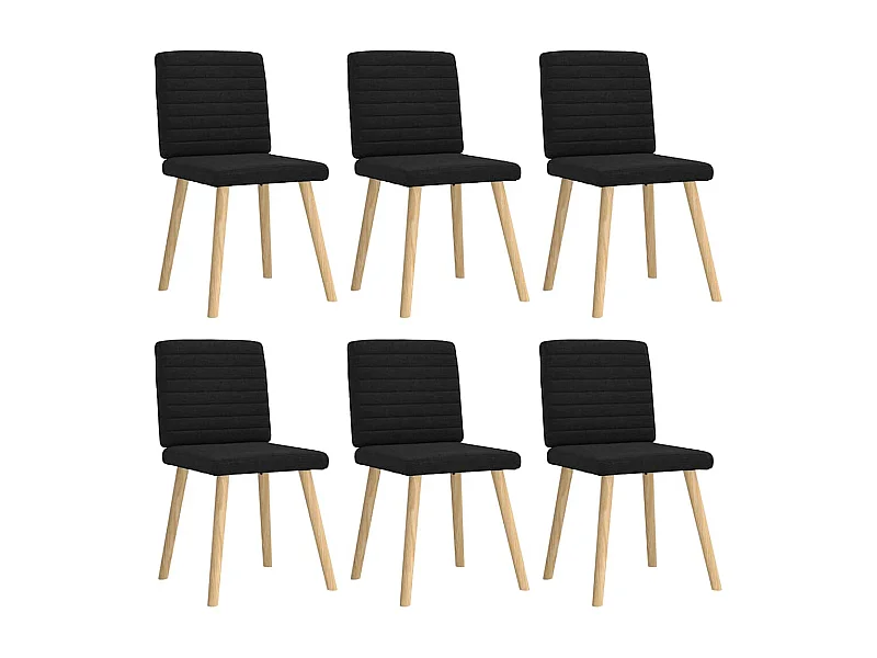 Eetkamerstoelen set van 6 zwarte stof