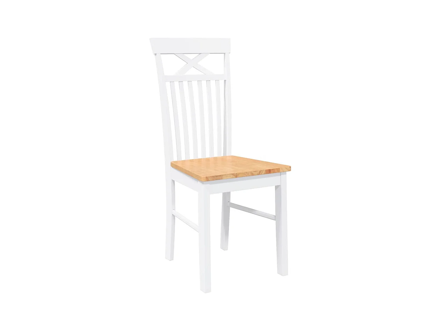 Chaises à manger 2 pcs blanc bois massif caoutchouc
