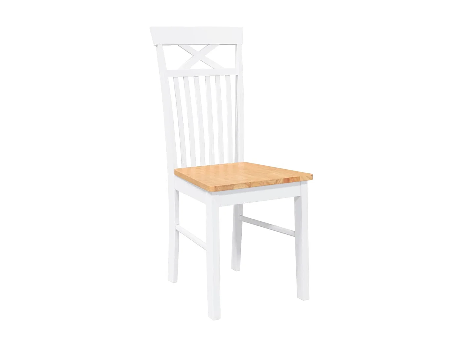 Chaises à manger 2 pcs blanc bois massif caoutchouc