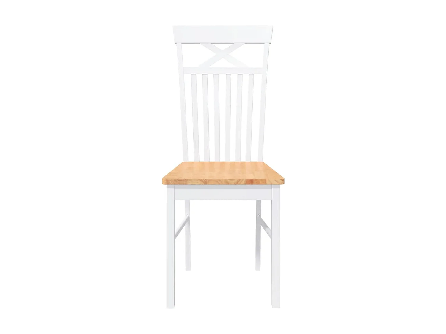 Chaises à manger 2 pcs blanc bois massif caoutchouc
