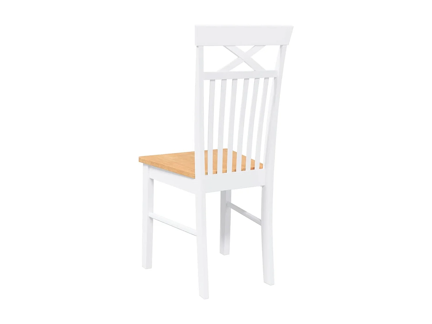 Chaises à manger 2 pcs blanc bois massif caoutchouc