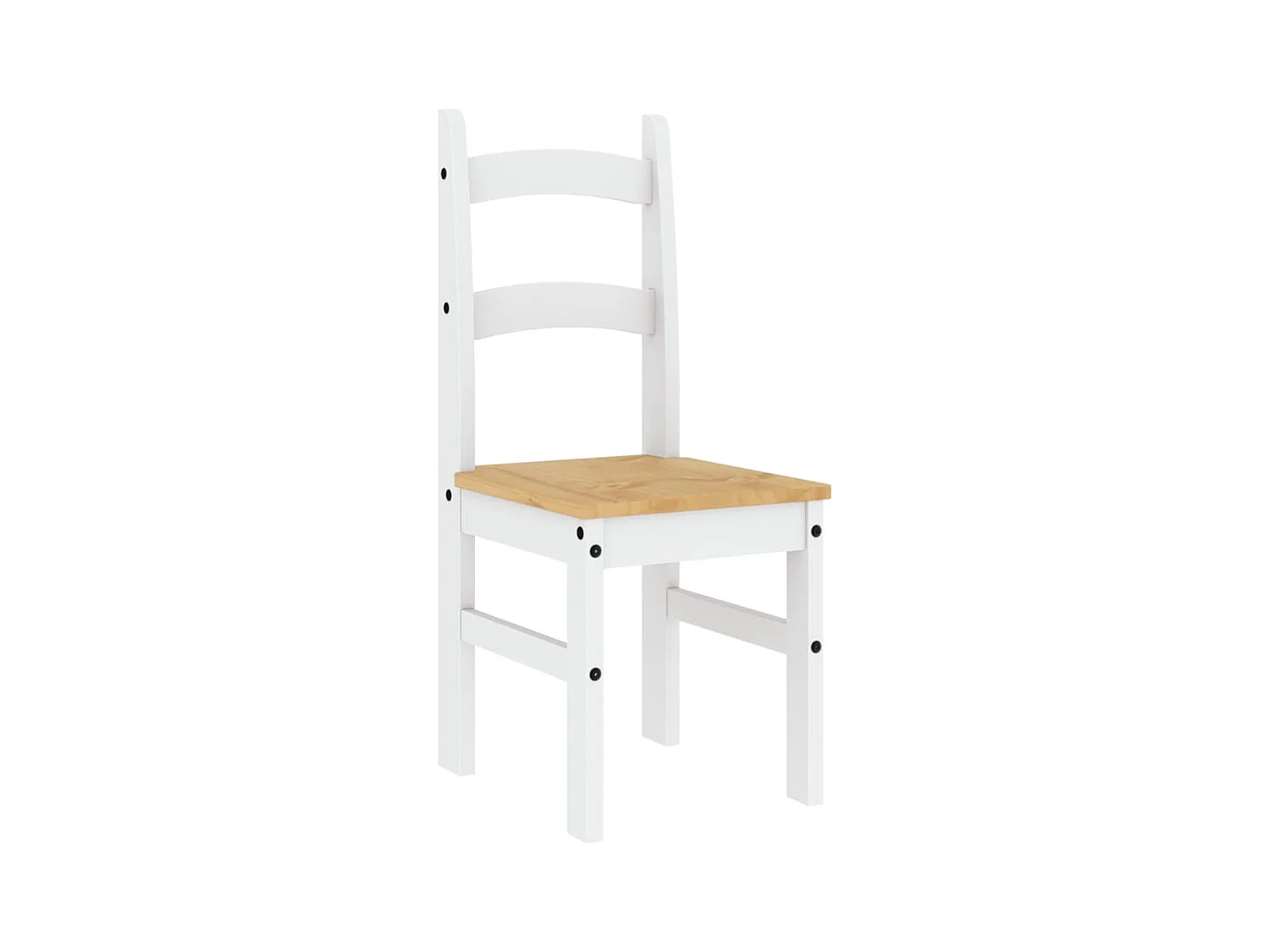 Set di 2 sedie da pranzo bianche 40x46x99 cm in legno massello di pino