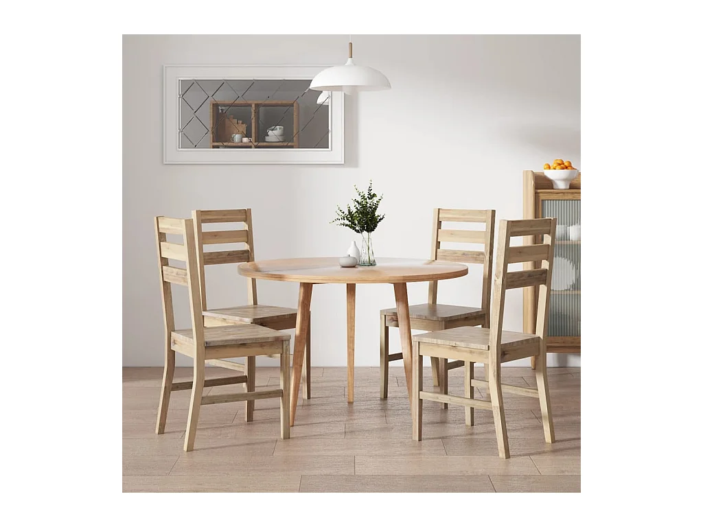 Juego de 4 sillas de comedor de madera maciza de acacia