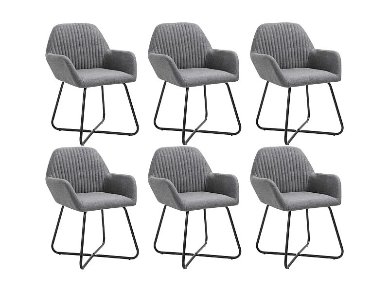 Chaises à manger lot de 6 gris foncé tissu