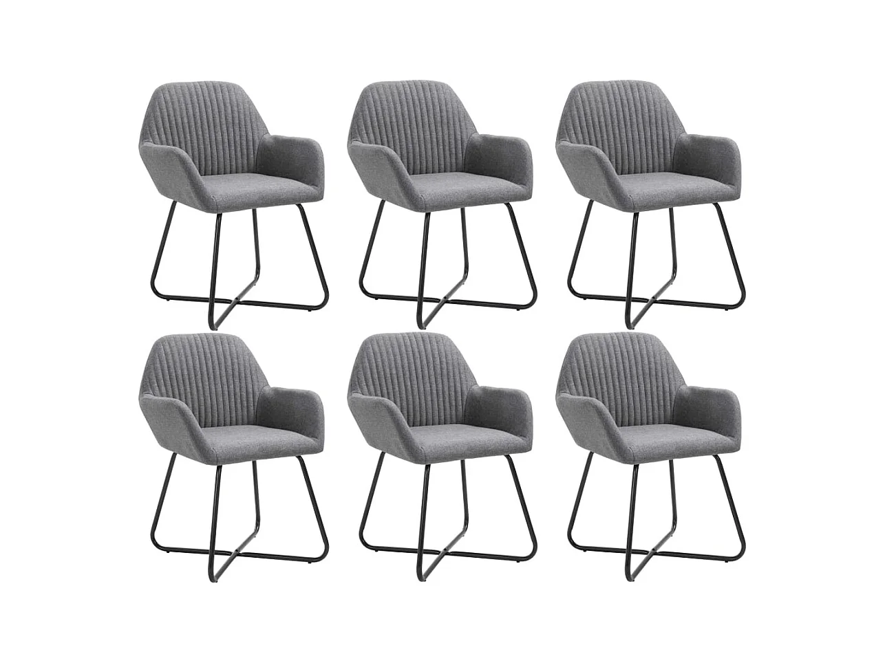 Chaises à manger lot de 6 gris foncé tissu