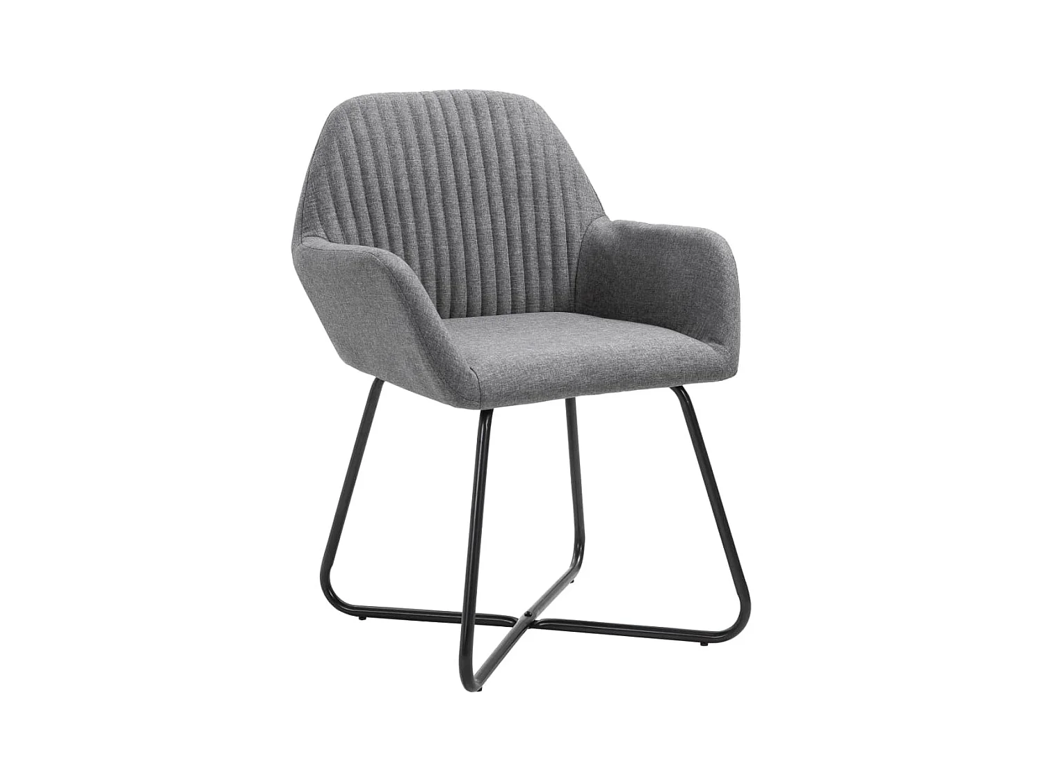 Chaises à manger lot de 6 gris foncé tissu
