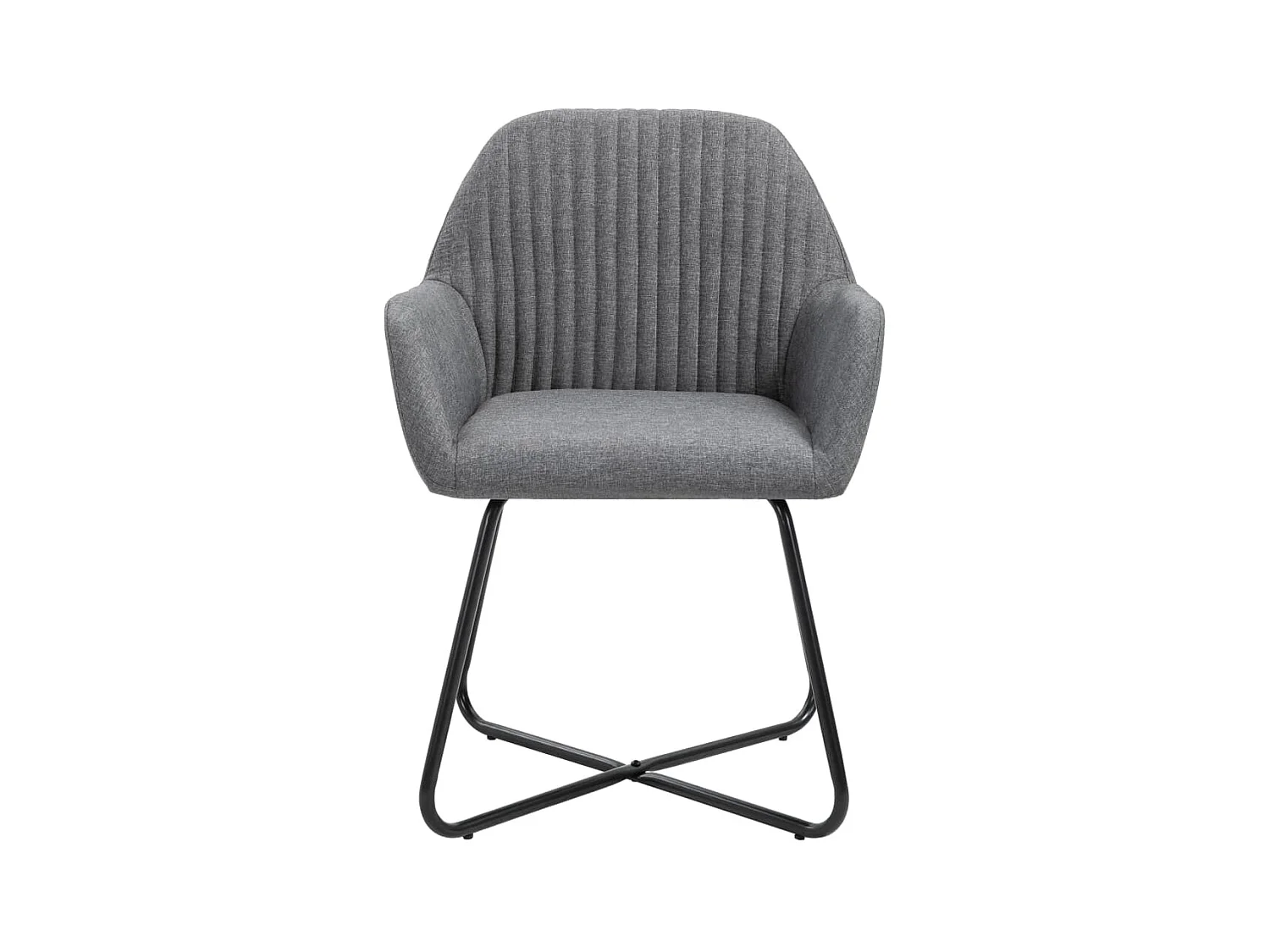 Chaises à manger lot de 6 gris foncé tissu