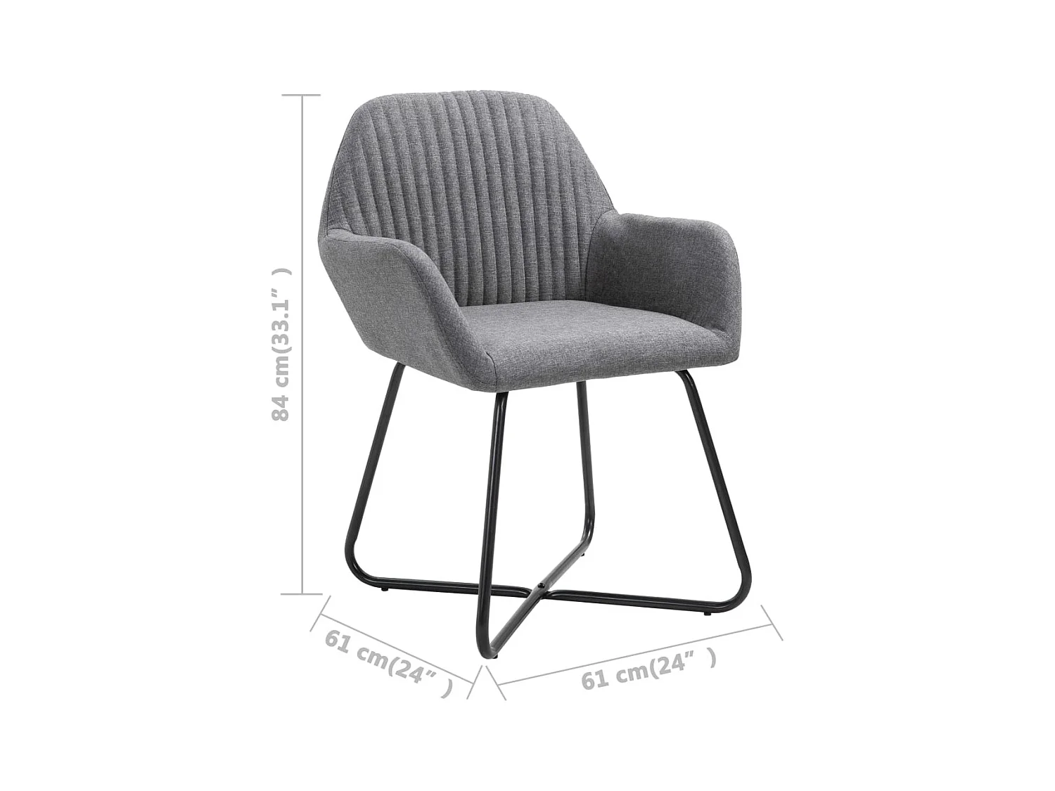 Chaises à manger lot de 6 gris foncé tissu