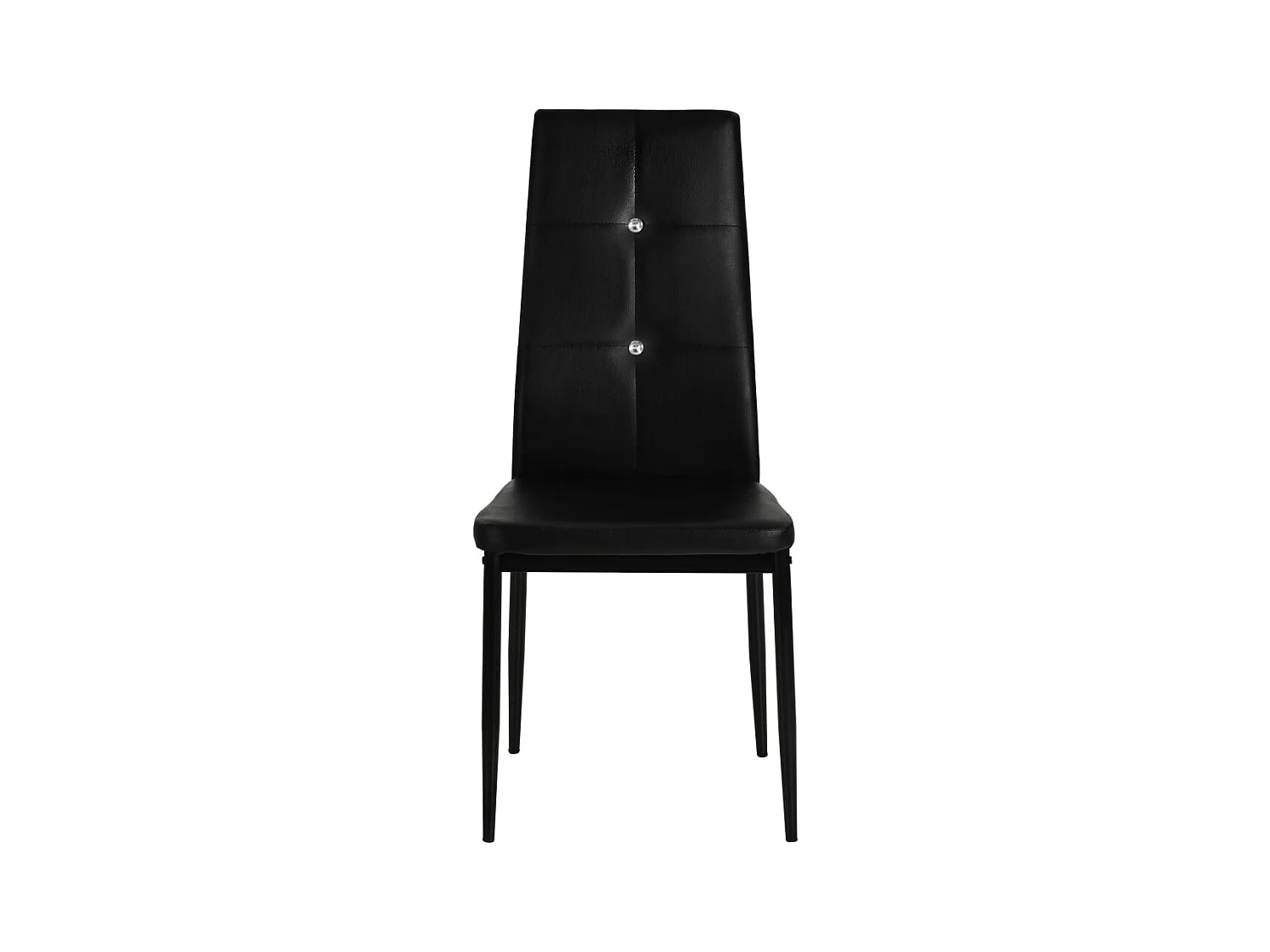 Juego de 4 sillas de comedor de piel sintética negra