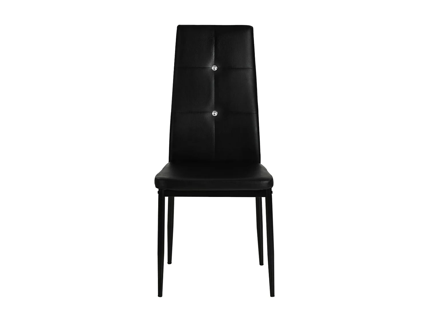 Chaises à manger lot de 4 noir similicuir