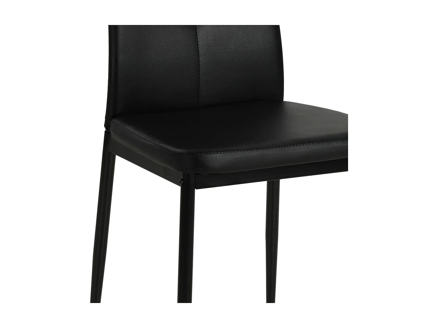 Chaises à manger lot de 4 noir similicuir