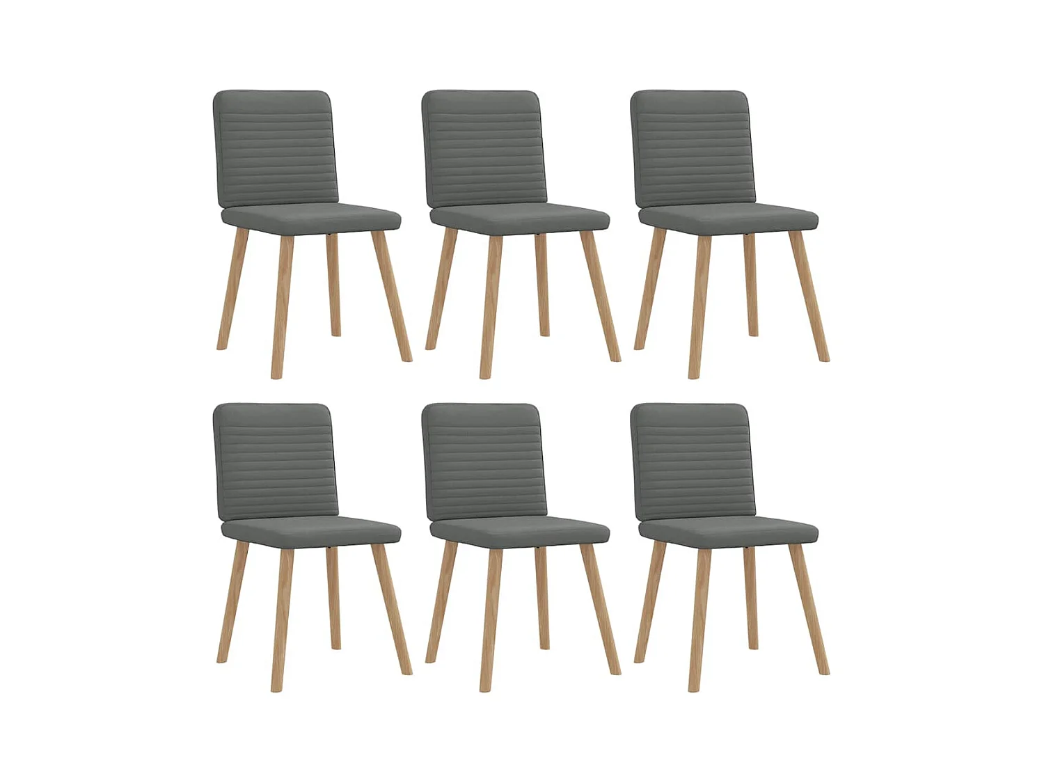 Eetkamerstoelen set van 6 donkergrijze stof