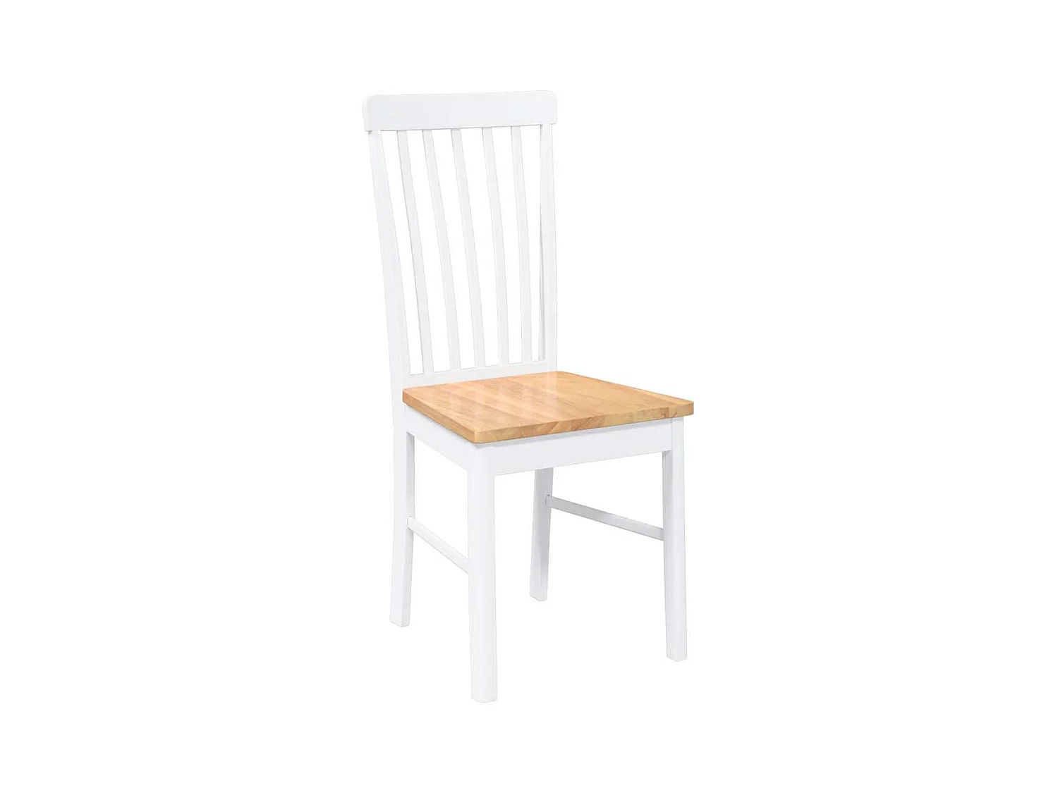 Chaises à manger 2 pcs blanc bois massif caoutchouc